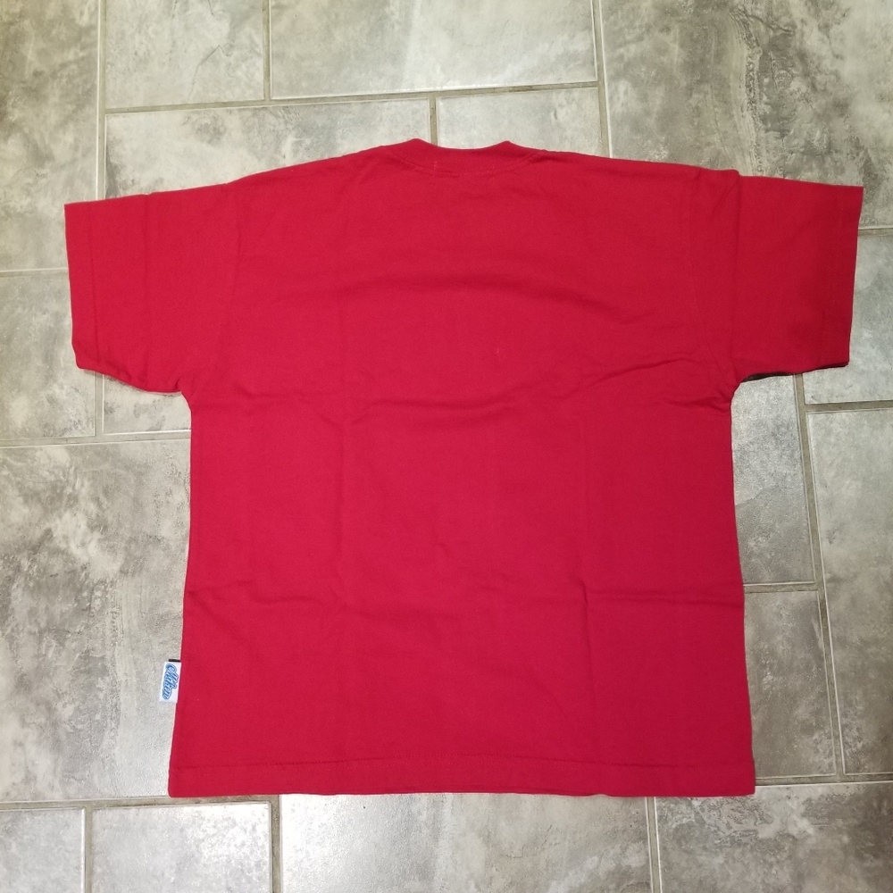 Vintage Miken S/S Crew Neck Flower T-Shirt Red Women's Size Large USA Made - Picture 2 of 8
